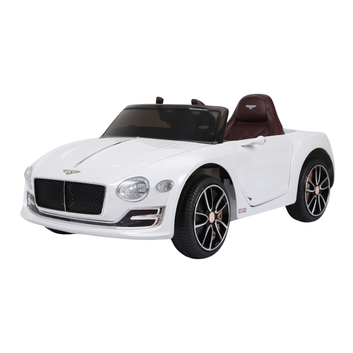 Auto elettrica per bambini Bentley EXP 12 vista di tre quarti in colore bianco