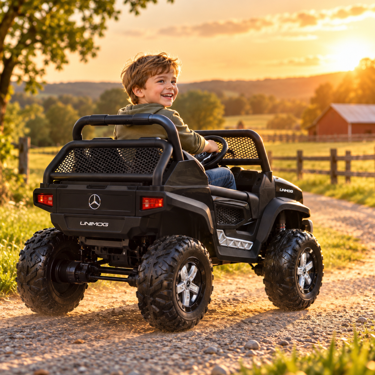 Macchina elettrica per bambini Mercedes Benz Unimog Truck - Wheelyshop