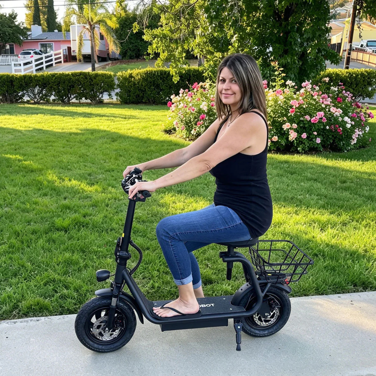 Nanrobot M5 elsparkcykel med 12-tums däck och dubbla bromsar – Wheelyshop