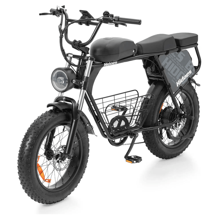 Fat bike elettrica Hidoes B9 vista di tre quarti in colore nero