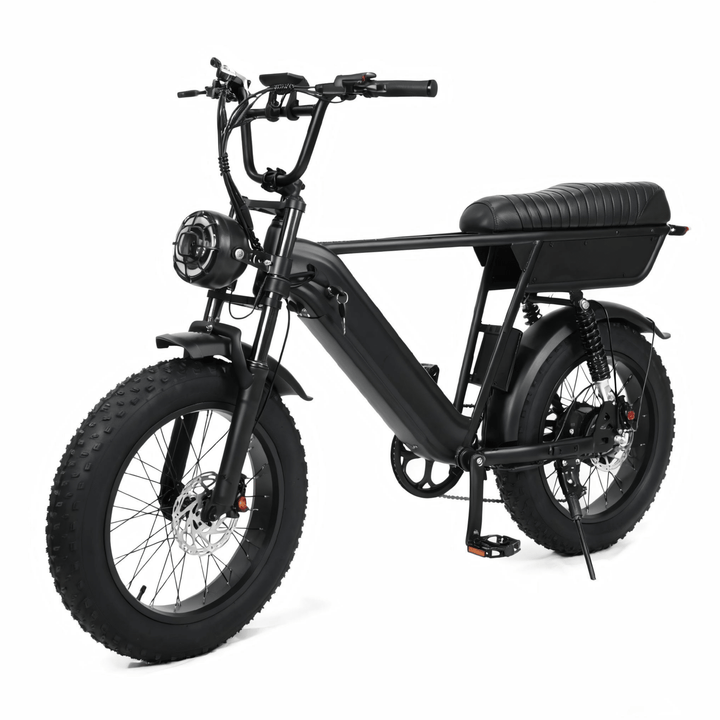 Fat bike elettrica YANGOR Y20 Plus vista di tre quarti in colore nero
