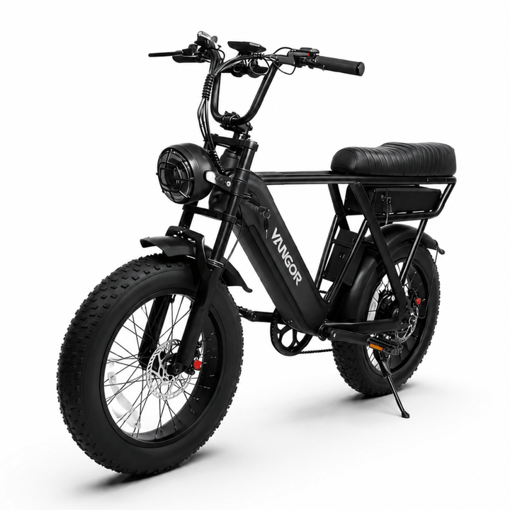 Fat bike elettrica YANGOR Y20 Pro vista di fronte in colore nero