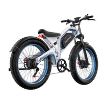 Fat bike elettrica Duotts N26 vista di tre quarti da dietro in colore grigio