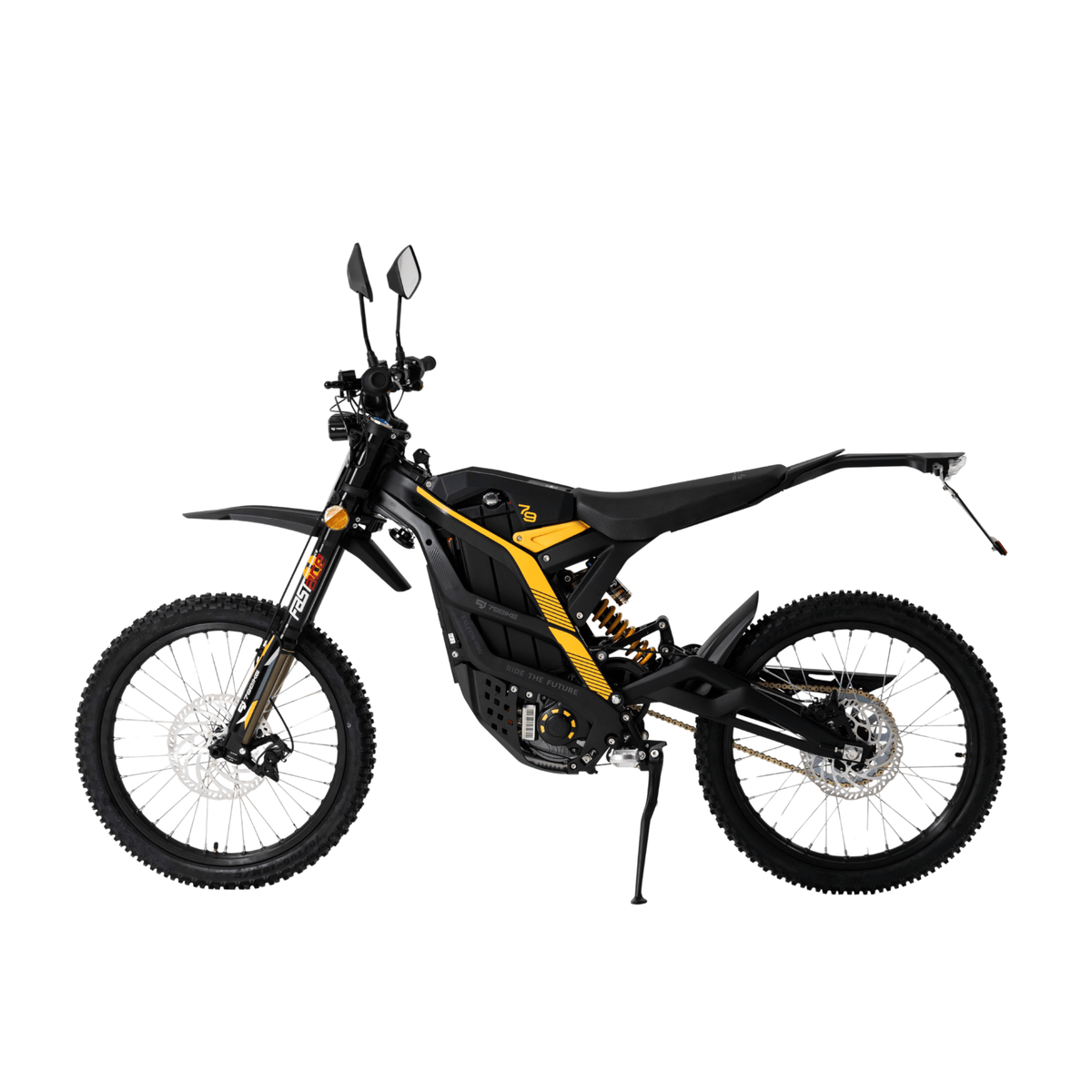Moto da cross elettrica 79BIKE Falcon Pro RL vista di lato in colore nero