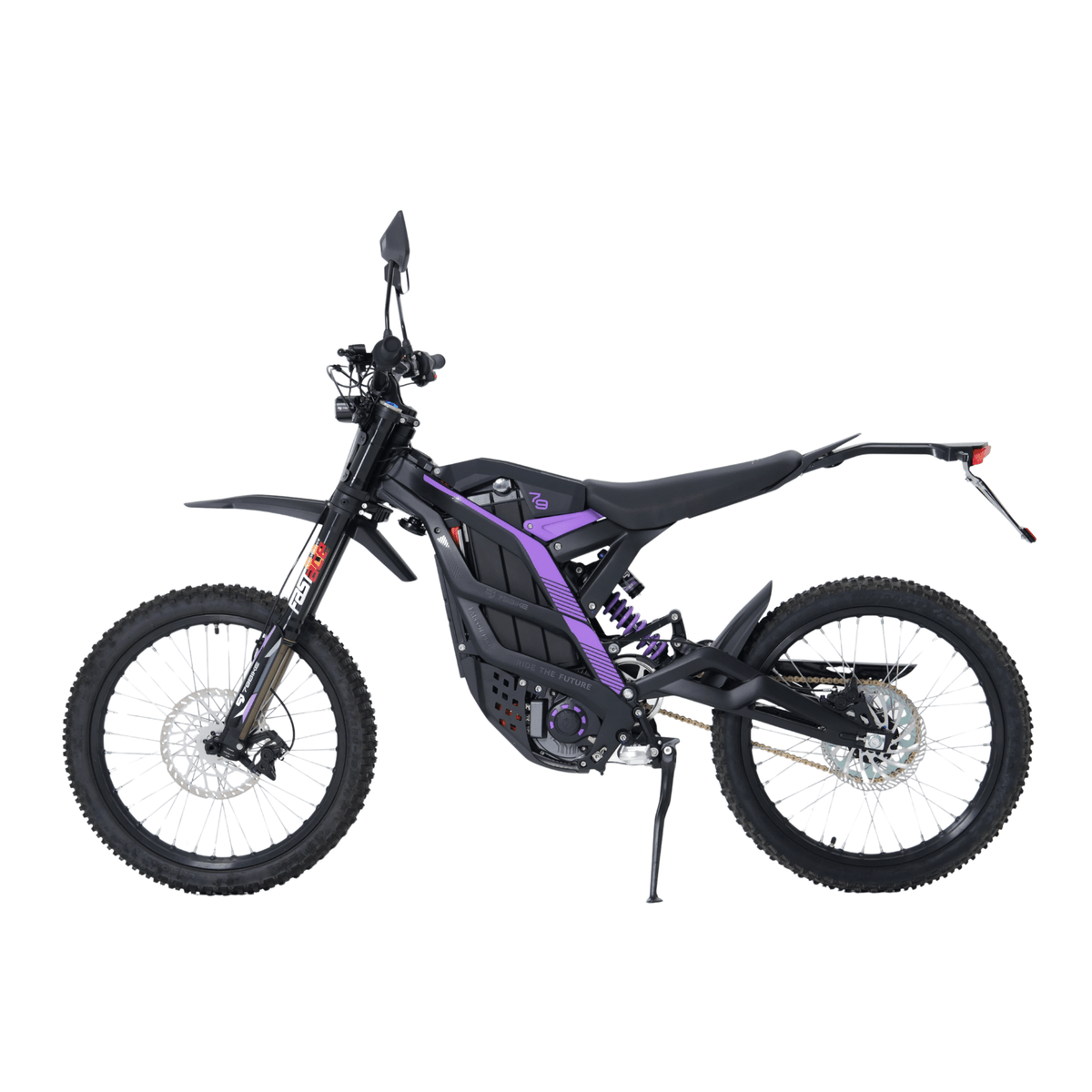 Moto da cross elettrica 79BIKE Falcon Pro RL vista di lato in colore viola