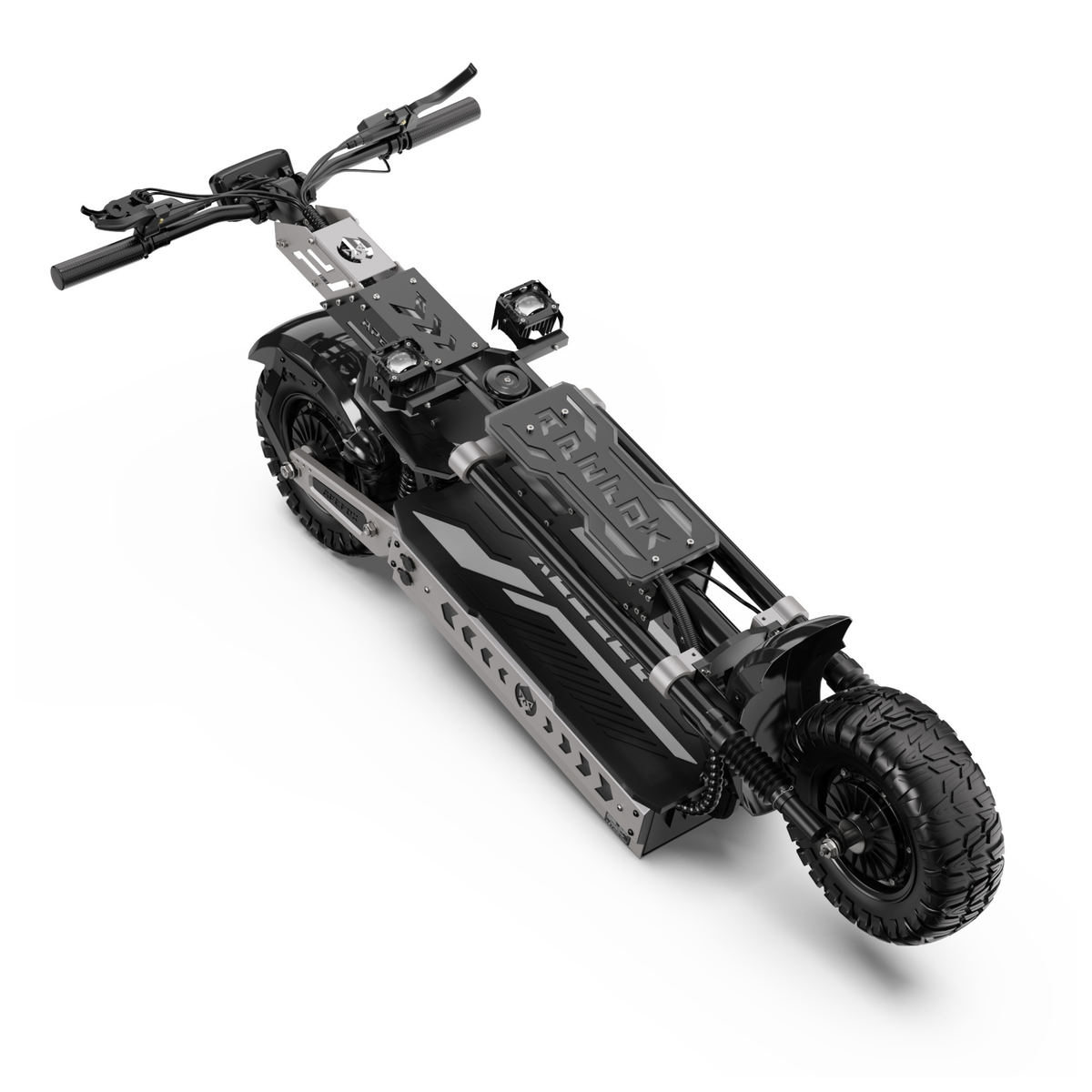 Monopattino elettrico APEFOX T90 ULTRA piegato, dall'alto