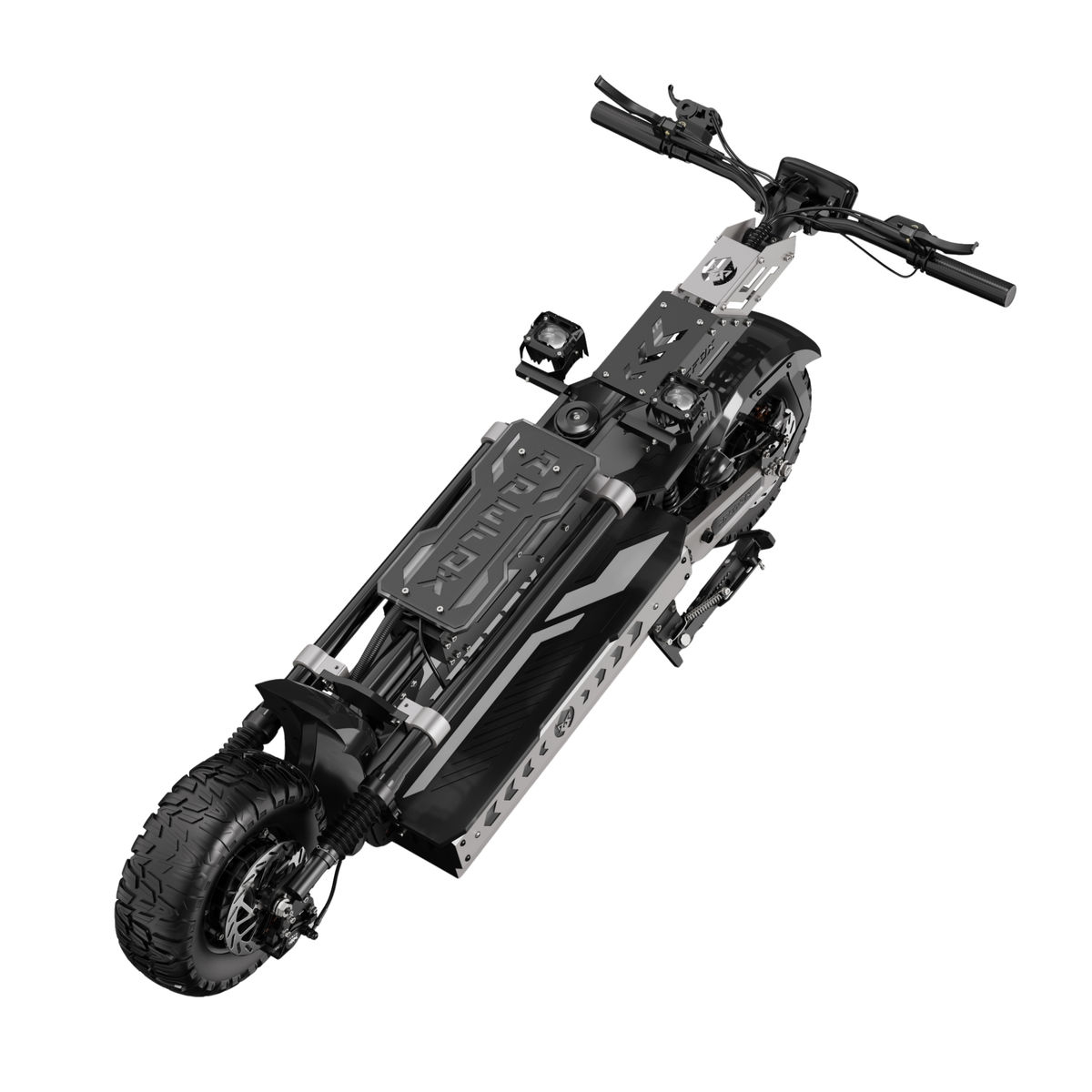 Monopattino elettrico APEFOX T90 ULTRA piegato, di fronte