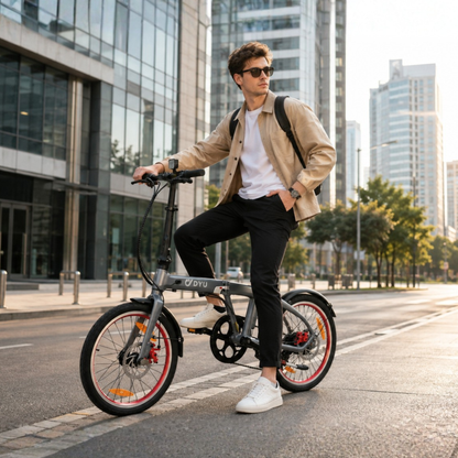 DYU SP1 vikbar elcykel med löstagbart LG-batteri för flexibel vardag – Wheelyshop