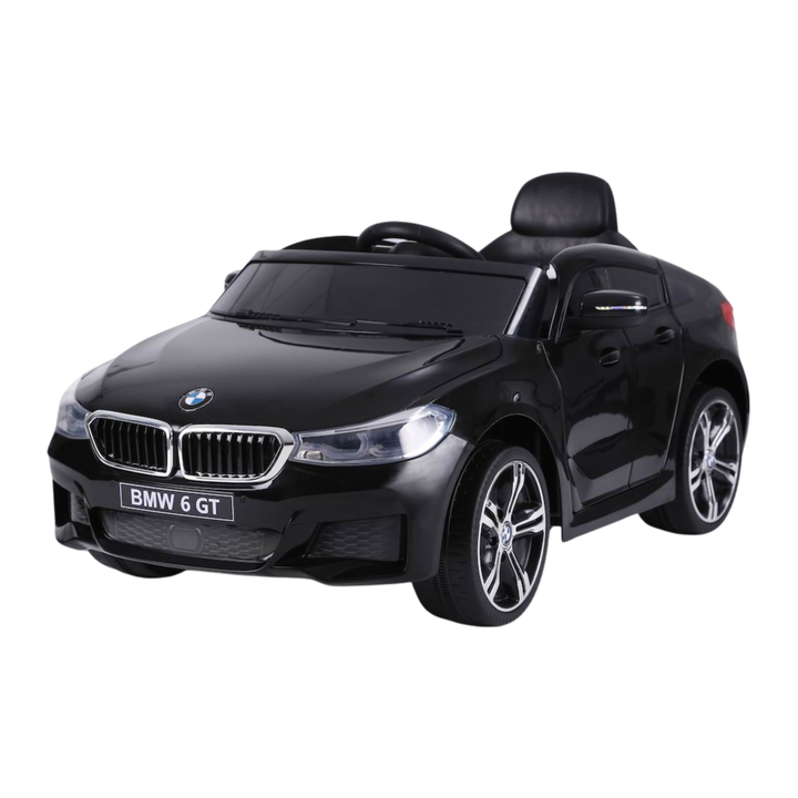 Auto elettrica per bambini BMW 6GT vista di tre quarti in colore nero