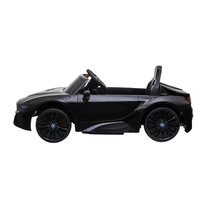 Auto elettrica per bambini BMW i8 Coupé vista di lato in colore nero