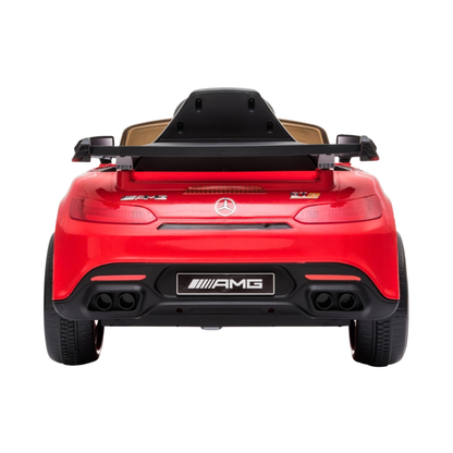 Auto elettrica per bambini Mercedes AMG GT vista da dietro in colore rosso