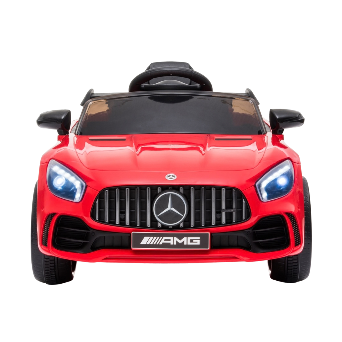 Auto elettrica per bambini Mercedes AMG GT vista di fronte in colore rosso
