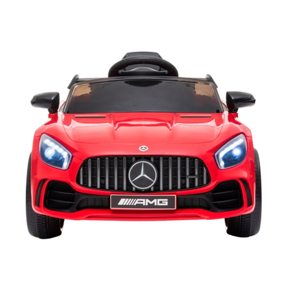 Auto elettrica per bambini Mercedes AMG GT vista di fronte in colore rosso