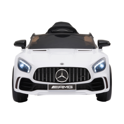 Auto elettrica per bambini Mercedes AMG GT vista di fronte in colore bianco
