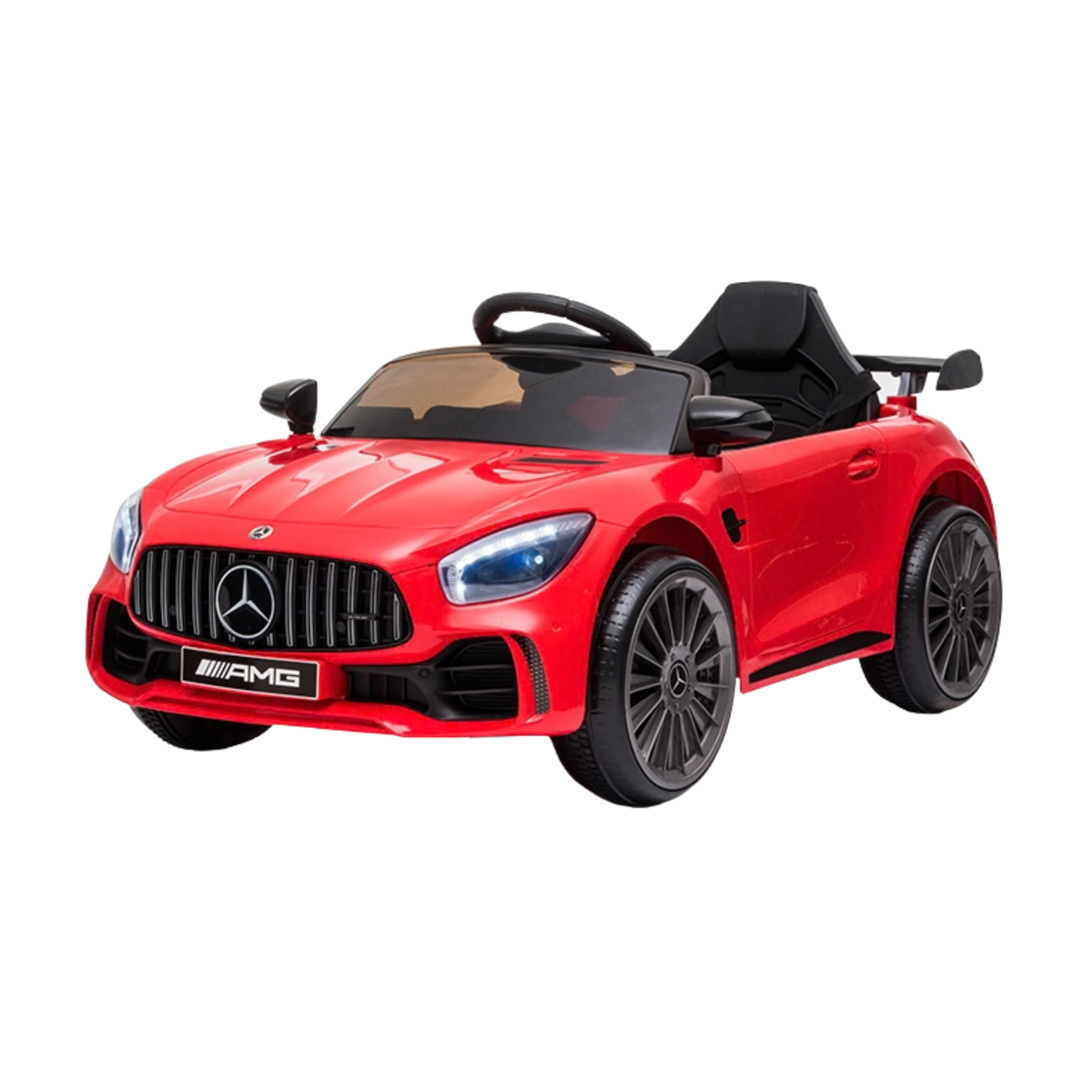 Auto elettrica per bambini Mercedes AMG GT vista di tre quarti in colore rosso