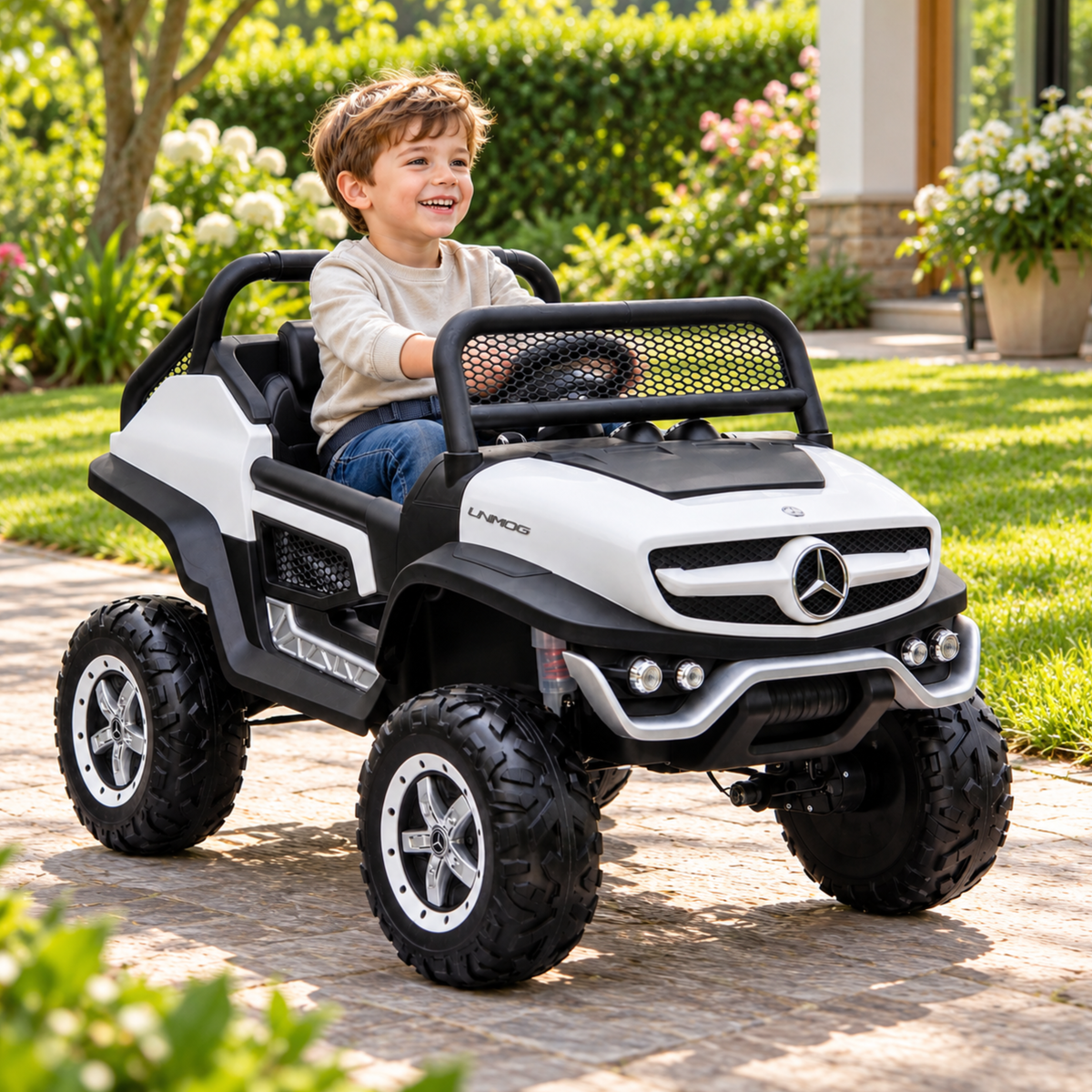 Macchina elettrica per bambini Mercedes Benz Unimog Truck - Wheelyshop