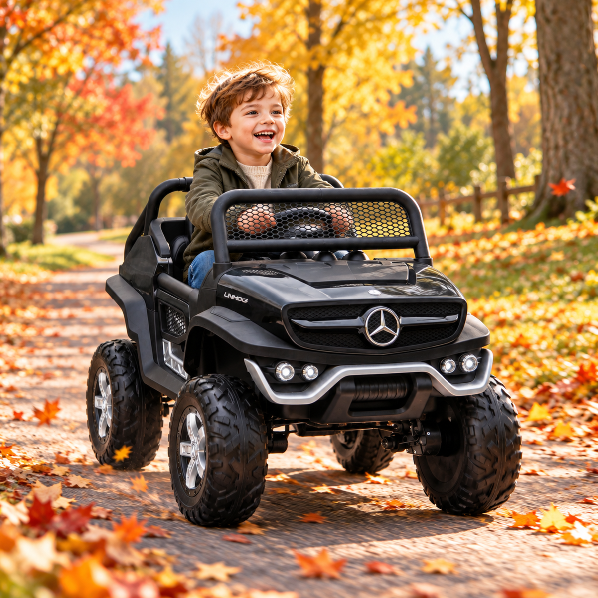 Macchina elettrica per bambini Mercedes Benz Unimog Truck - Wheelyshop