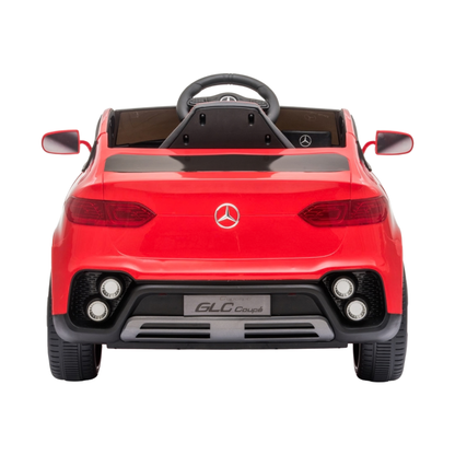 Auto elettrica per bambini Mercedes GLC Coupé vista da dietro in colore rosso