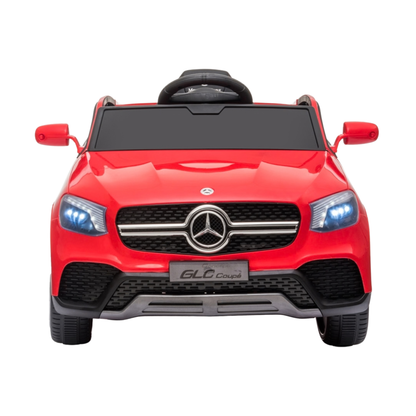 Auto elettrica per bambini Mercedes GLC Coupé vista di fronte in colore rosso
