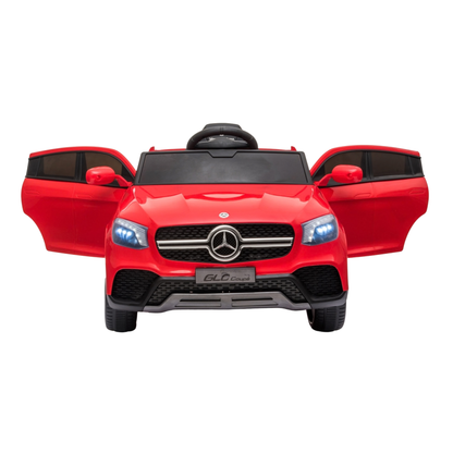 Auto elettrica per bambini Mercedes GLC Coupé con le portiere aperte in colore rosso