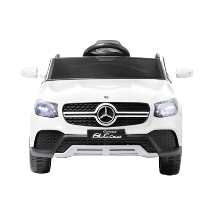 Auto elettrica per bambini Mercedes GLC Coupé vista di fronte in colore bianco