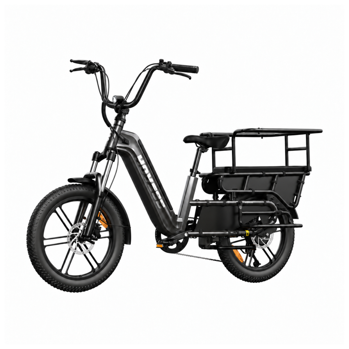 Bici elettrica HOVSCO HovCart vista di tre quarti in colore nero