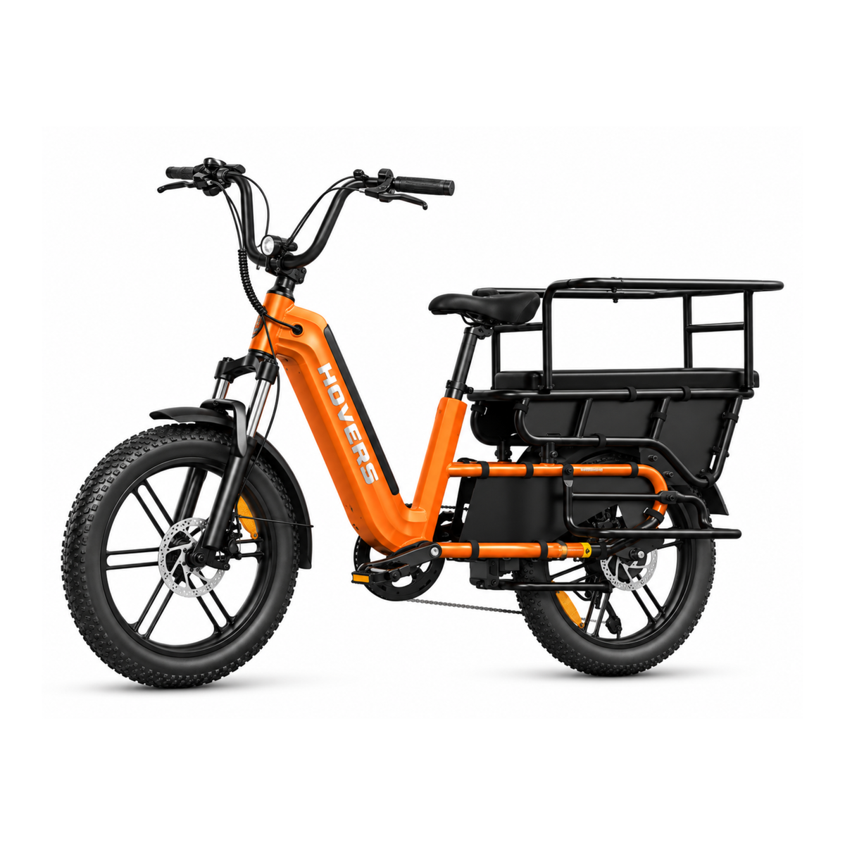 Bici elettrica HOVSCO HovCart vista di tre quarti in colore arancione