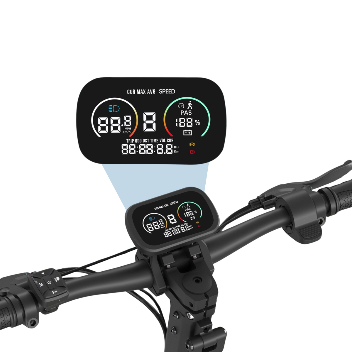 Primo piano del display del Wheely J2 Max