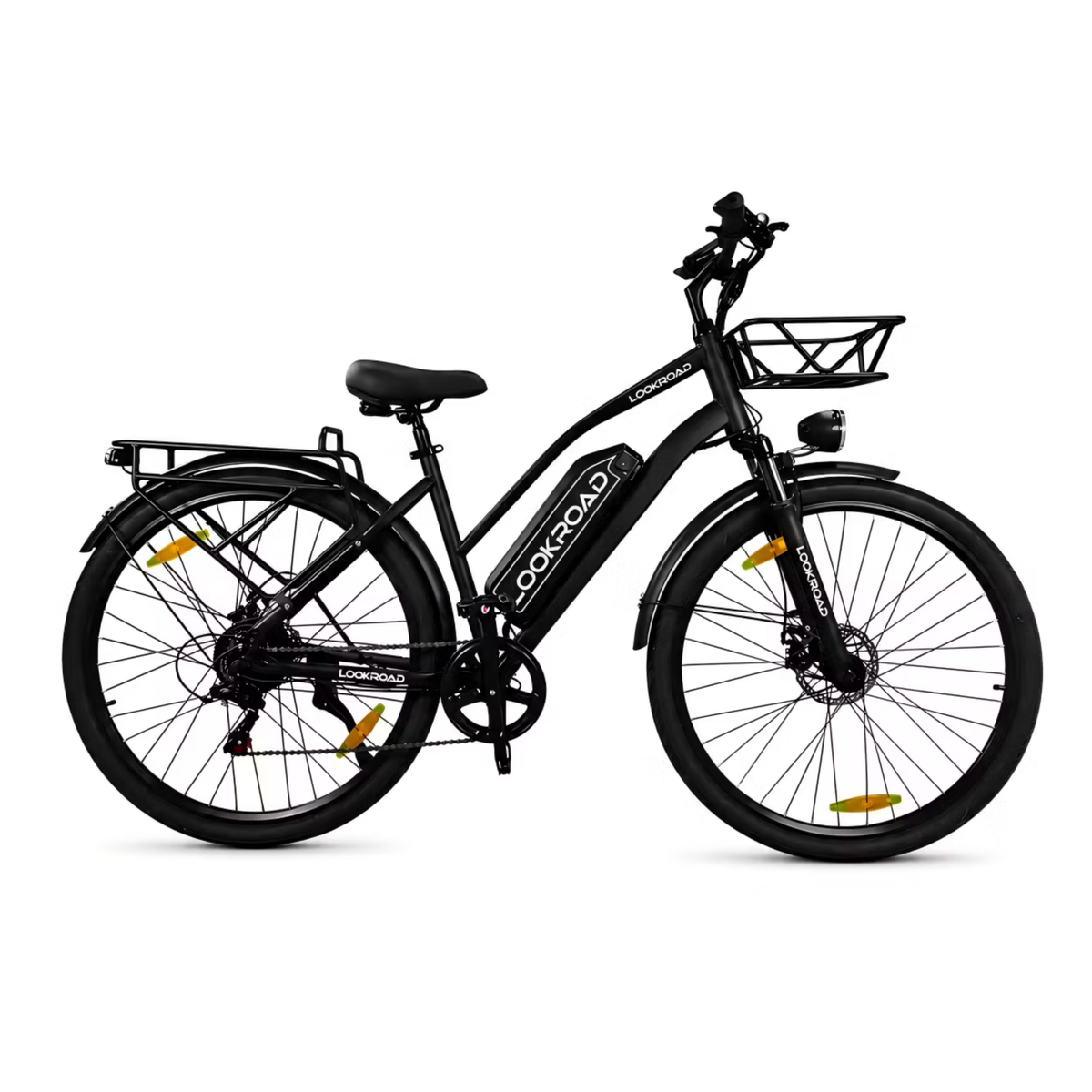 Bici elettrica LOOKROAD L28 vista di lato in colore nero