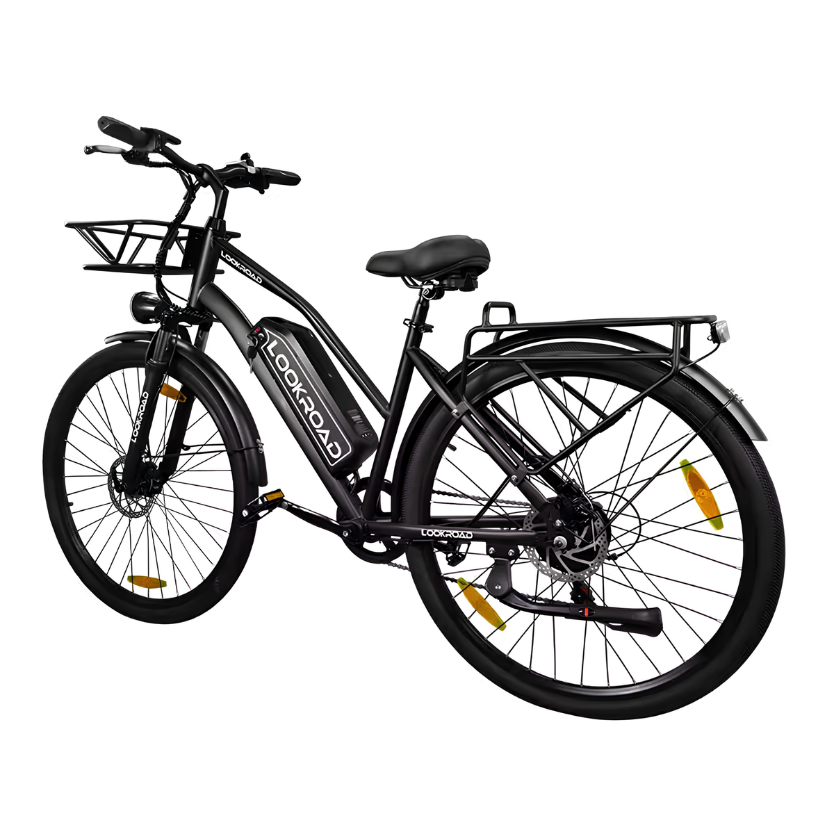 Bici elettrica LOOKROAD L28 vista di lato in colore nero