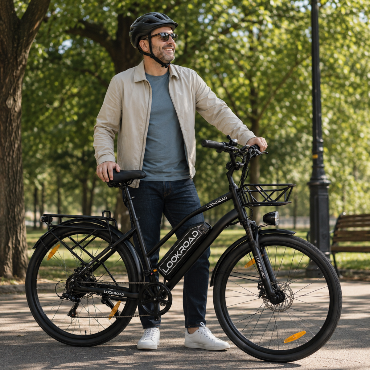 LOOKROAD L28 elcykel med baklampa och bromsvarning – Wheelyshop