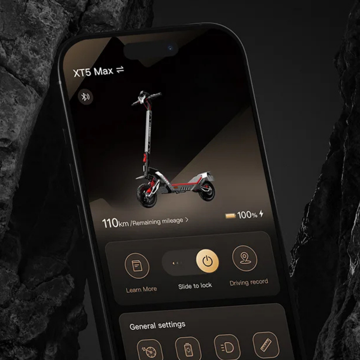 App per smartphone del monopattino elettrico NAVEE XT5 Max