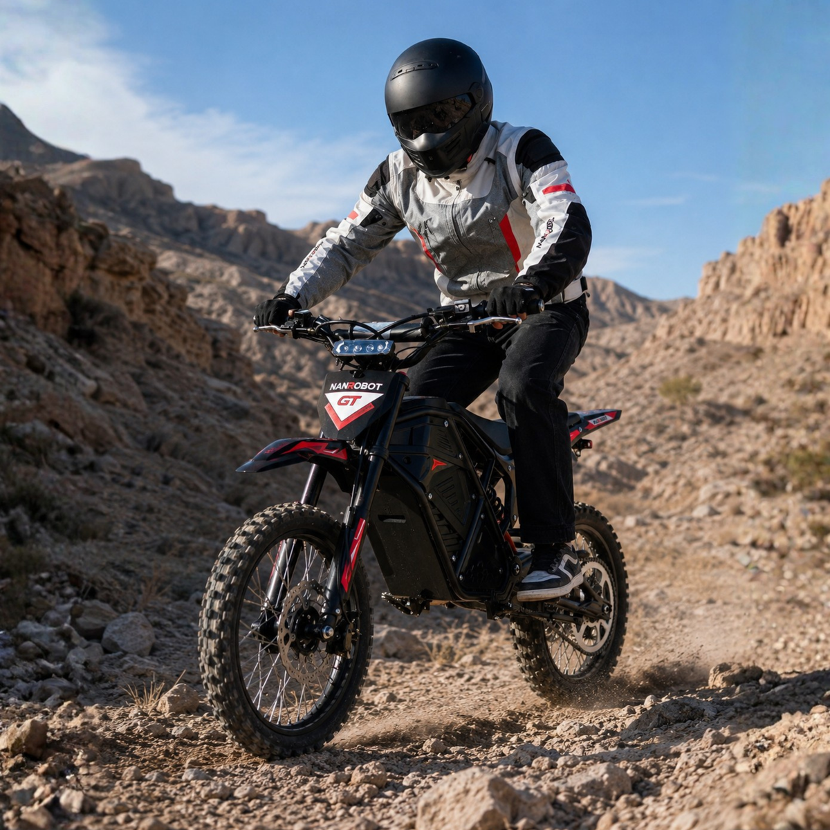 Nanrobot GTR el-cross med 20-tums framhjul och 18-tums bakhjul – Wheelyshop