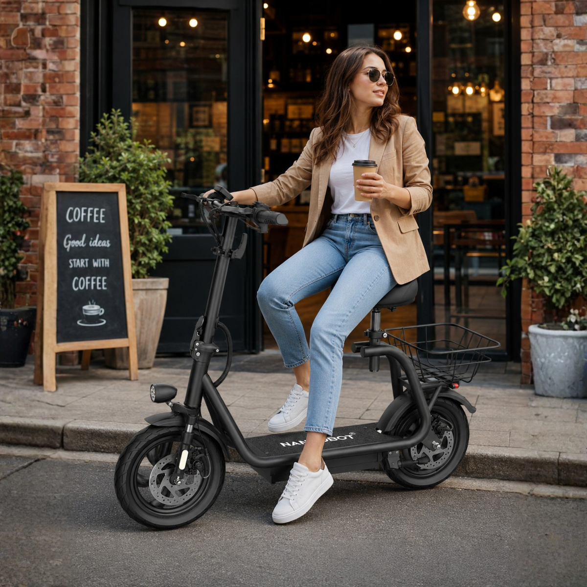 Nanrobot M5 elsparkcykel med grepptåliga 12-tumsdäck – Wheelyshop