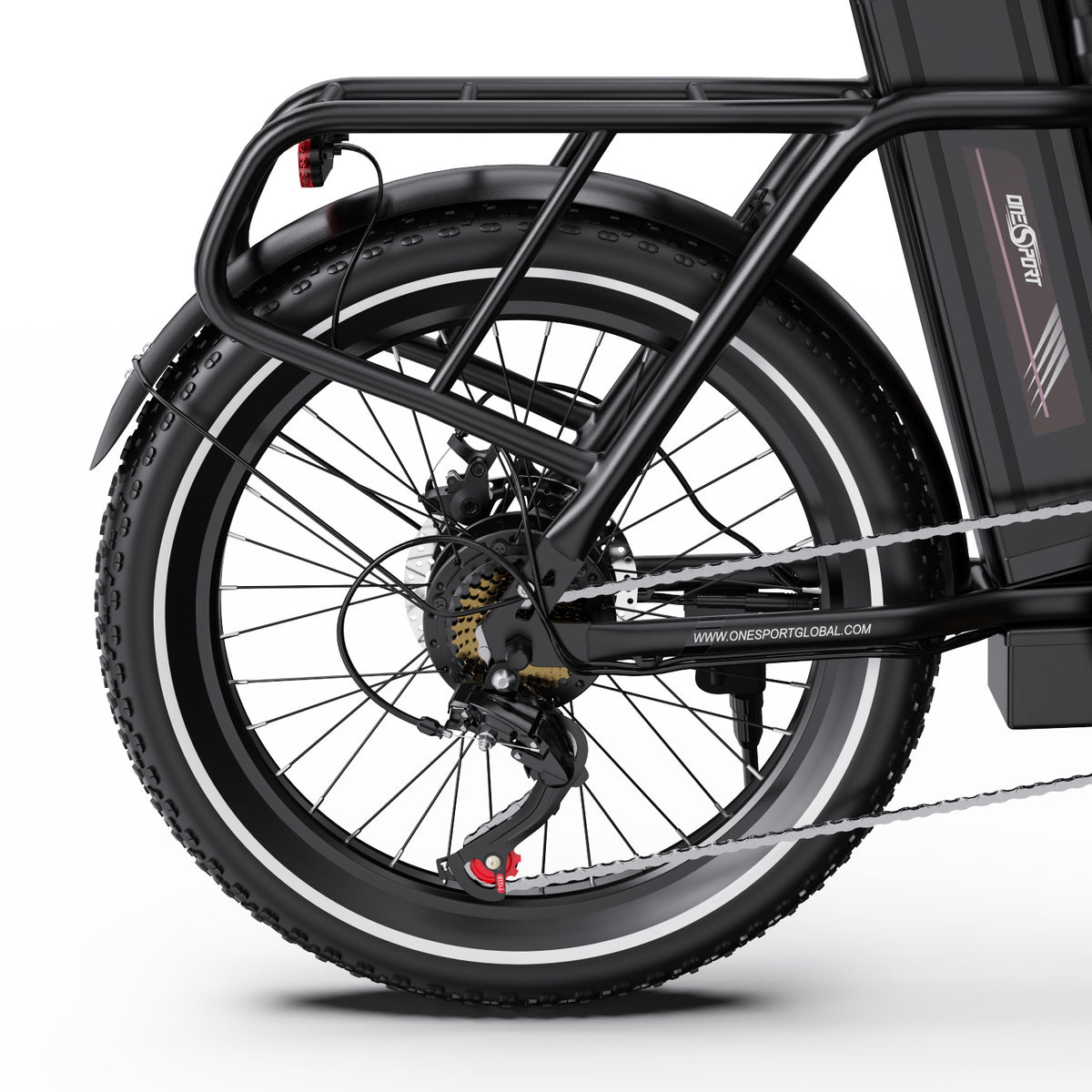 Ruota posteriore dell'OneSport OT16-2 in colore nero
