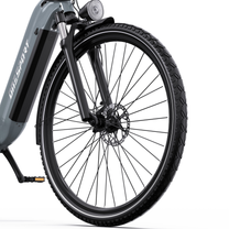 OneSport OT05 Max ruota anteriore con forcella, freno a disco e parafango vista di lato