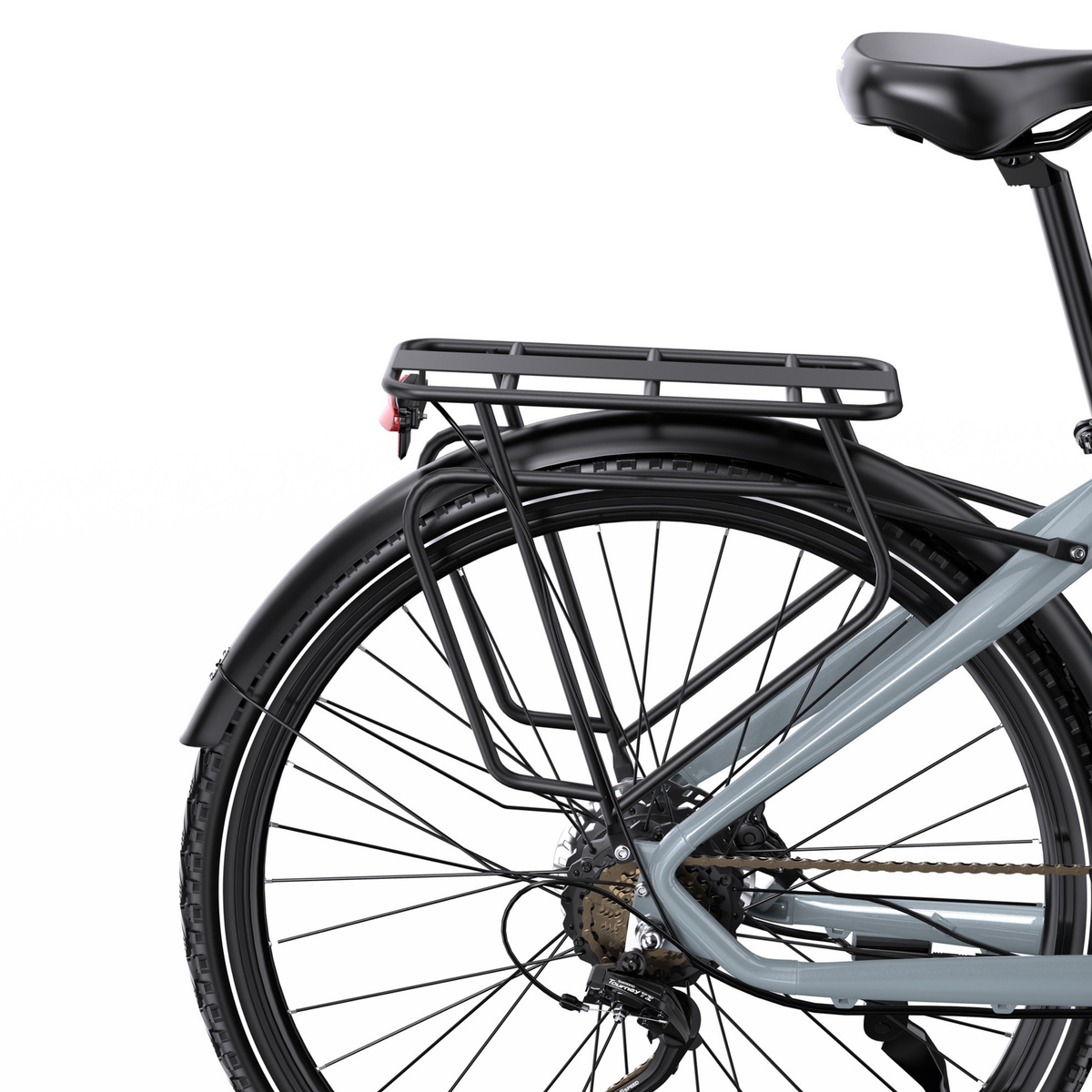 OneSport OT05 Max vista posteriore con portapacchi nero, parafango, fanale posteriore e sella