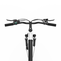 OneSport OT12 Pro, manubrio visto da davanti con display, campanello, comando del cambio e leva del freno