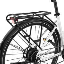 OneSport OT12 Pro, ruota posteriore con portapacchi nero, parafango e fanale posteriore rosso