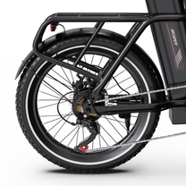 OneSport OT16 Pro, ruota posteriore con portabagagli, parafango, freno a disco e deragliatore