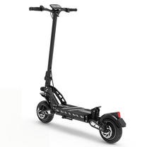 Monopattino elettrico DriveTron DT10 visto di tre quarti da dietro dal lato opposto in colore nero