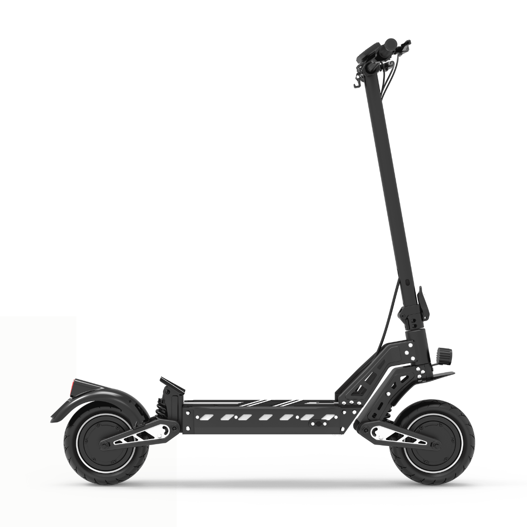 Monopattino elettrico DriveTron DT10 visto dal lato opposto in colore nero