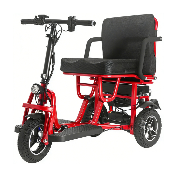 Scooter per disabili SJGOOD M2 visto di tre quarti in colore rosso