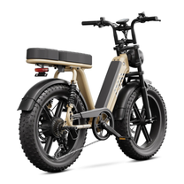 Fat bike elettrica TST R7 vista di tre quarti da dietro in colore beige