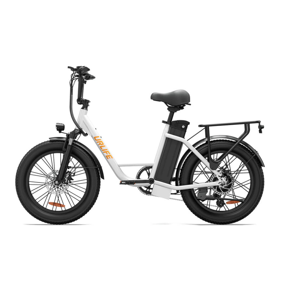 Fat bike elettrica URLIFE E20 vista di lato in colore bianco