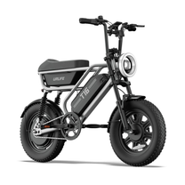 Fat bike elettrica URLIFE T16 vista di tre quarti dal lato opposto in colore argento