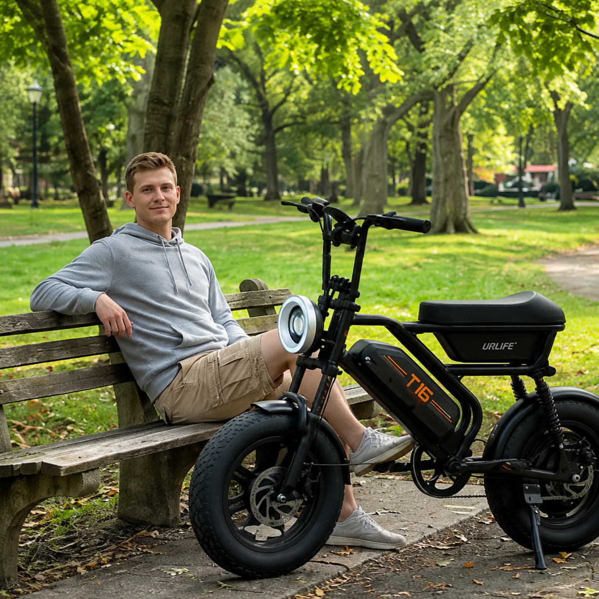 URLIFE T16 elcykel med tändningsnyckel – Wheelyshop
