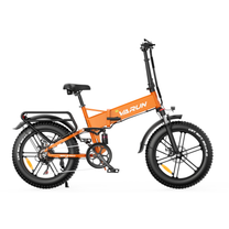 Fat bike elettrica pieghevole VARUN S20-2 Pro vista dal lato opposto in colore arancione