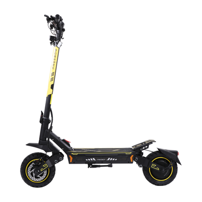 Monopattino elettrico Wheely - H7 visto di lato con pedana, cavalletto e due ruote