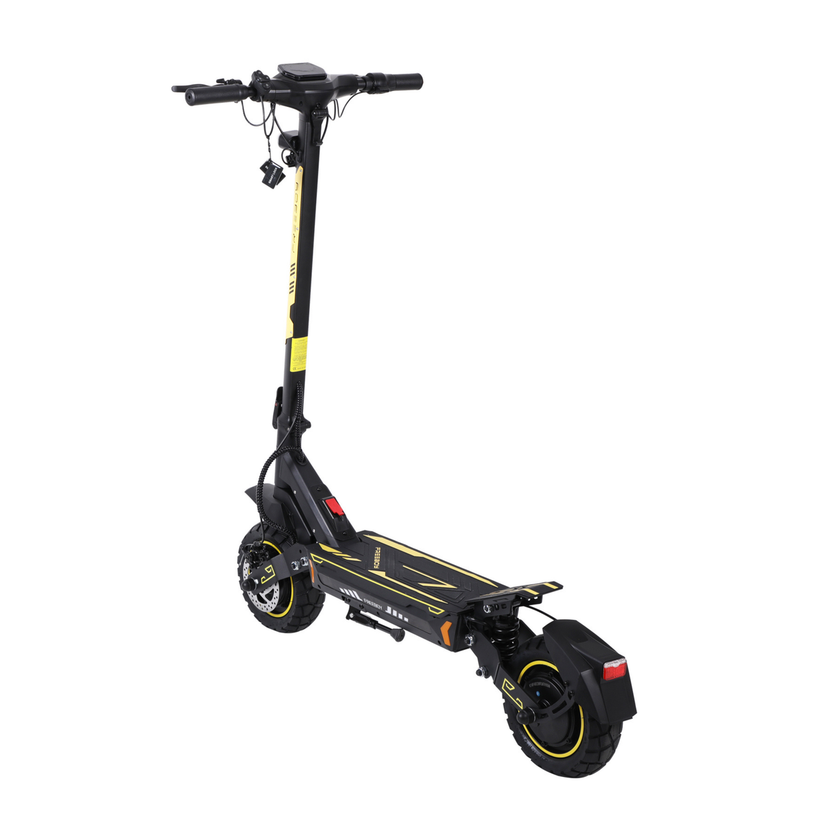 Monopattino elettrico Wheely - H7 visto di tre quarti da dietro con parafango posteriore e fanale posteriore